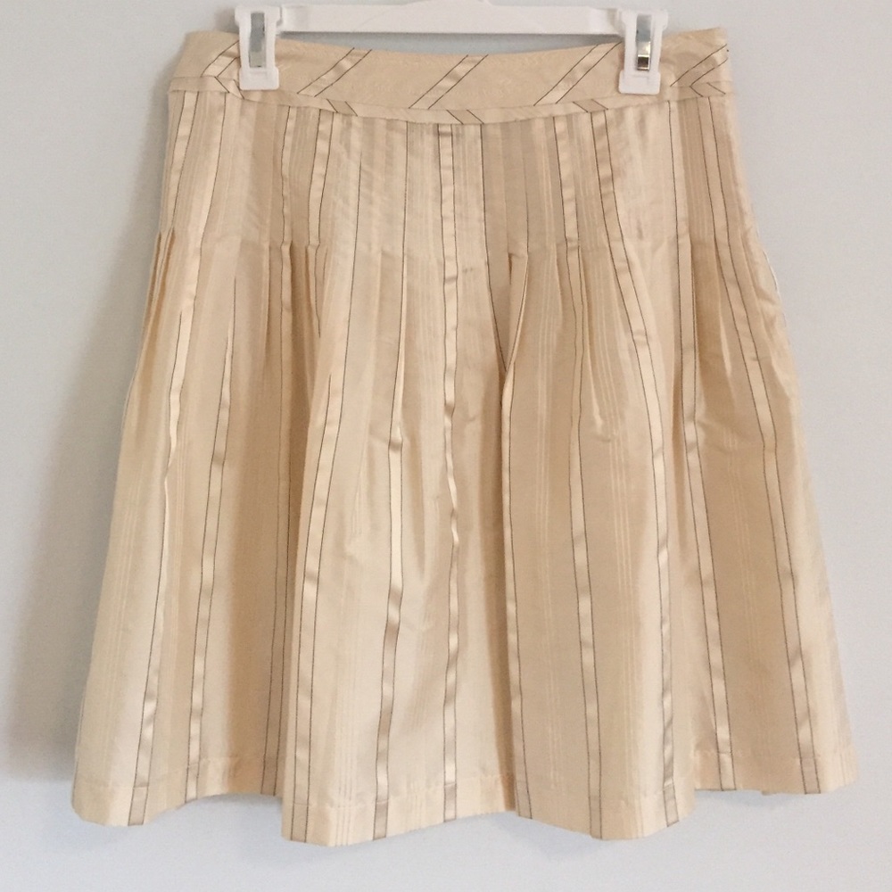The Limited Pleated Champagne Cream Mini Skirt